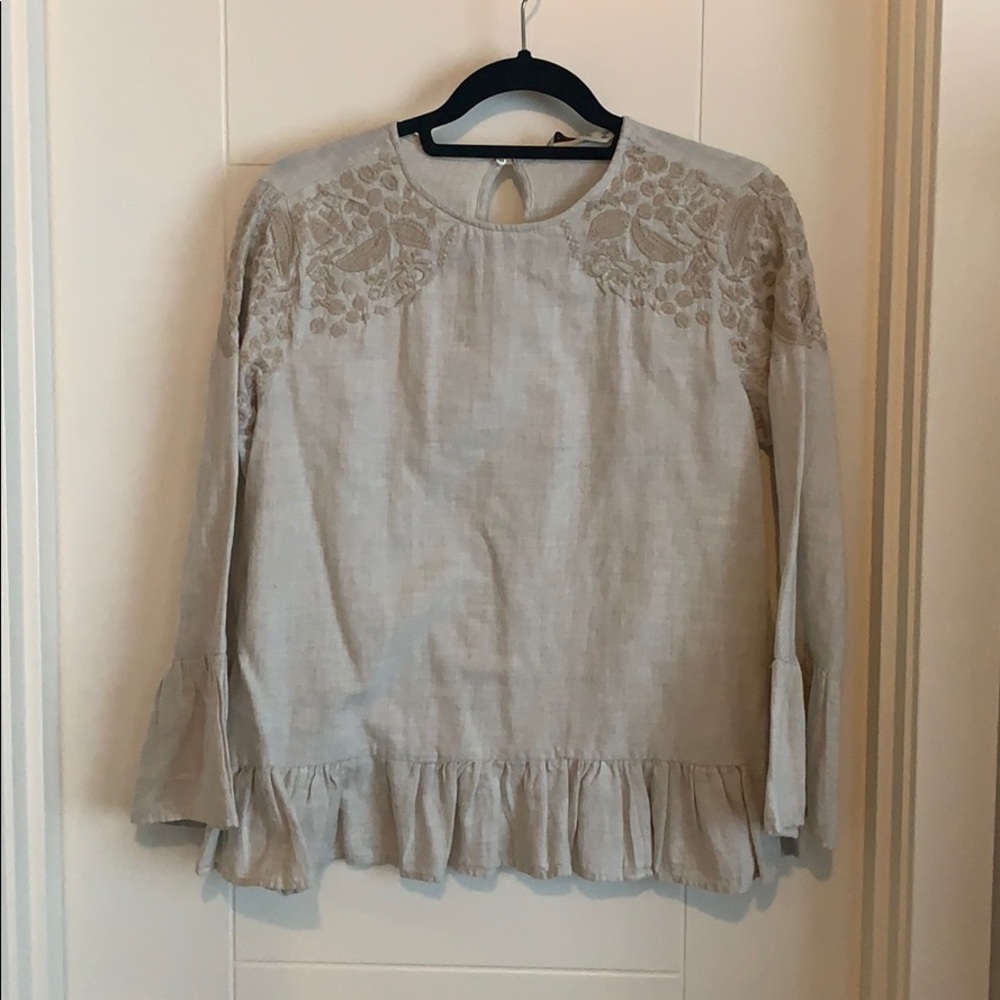 Zara light grey blouse
